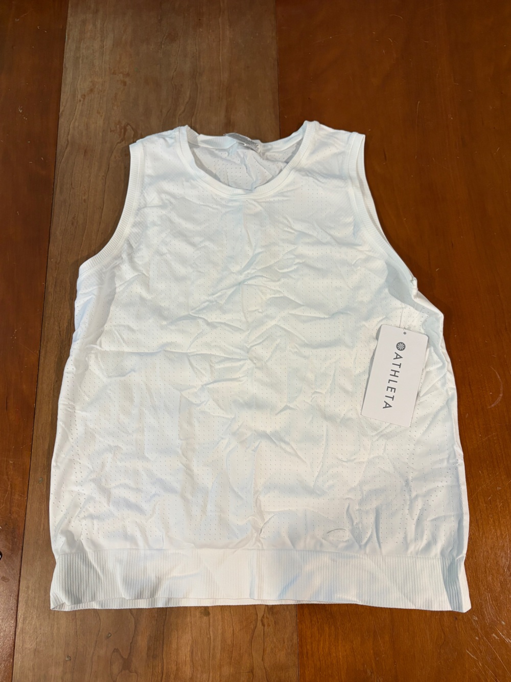 Athleta In Motion Seamless White Sleeveless Athletic Tank